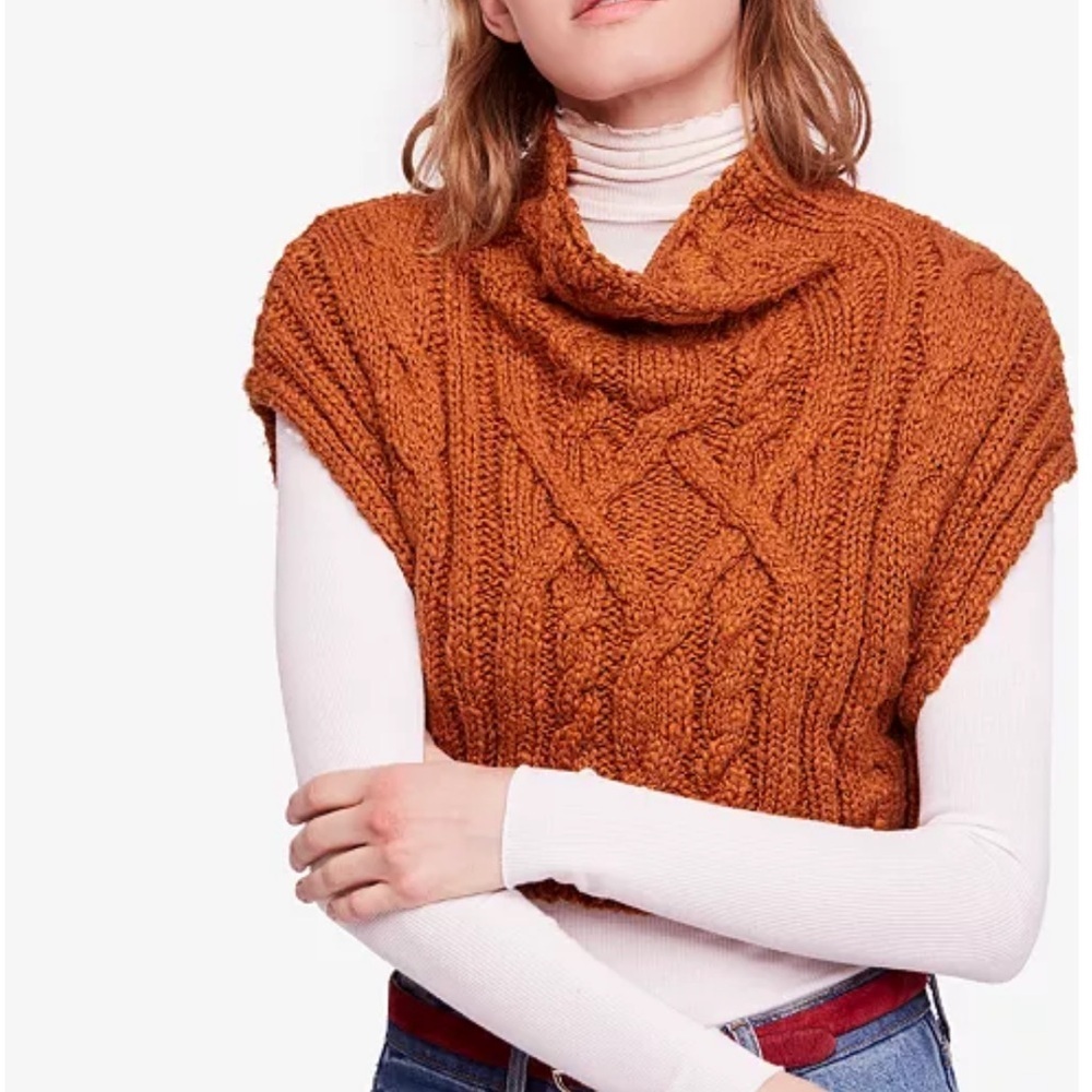 Free People Twisted Cable Cropped Sweater